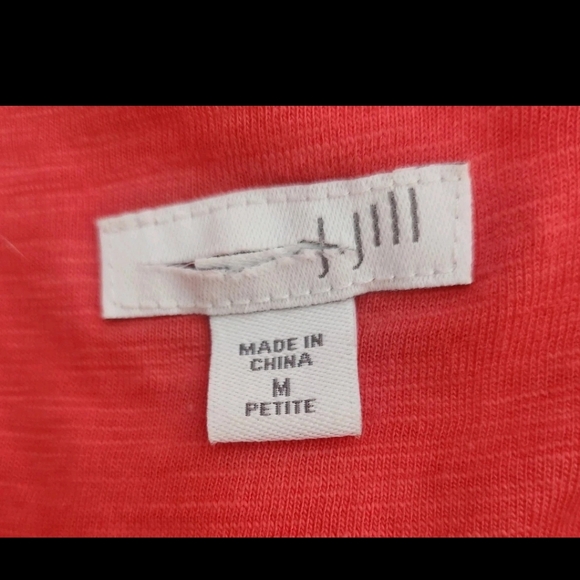 J. Jill Coral Sleeveless Maxi Dress Tiered Embroidered Beach Womens MP Petite M - Picture 5 of 7